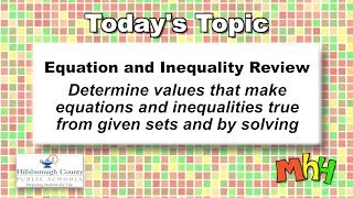 Math Homework Hotline 2-1-18 Equation and Inequality Review