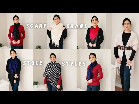 How to Wear a Scarf/Shawl/Stole in different ways l  Shawl/Stole Styles