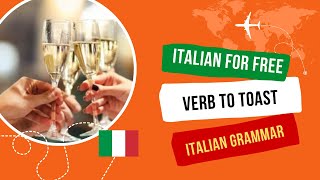 Verb to toast present indicative, Italian language. Verbo brindare