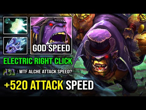 INSANE 520 ATK SPEED Electric Right Click Alchemist Brutal Hit Like a Maniac OP Dota 2