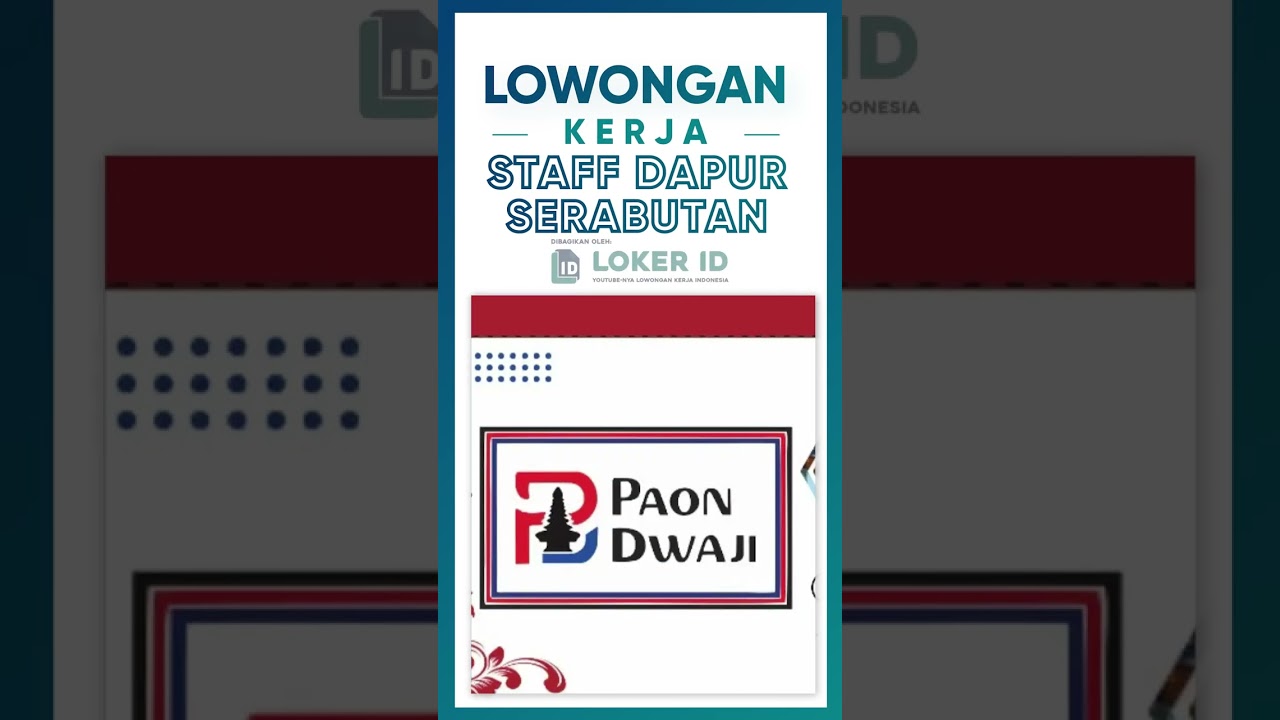 INI DIA KESEMPATAN KERJA DI BALI JADI STAFF DAPUR SERABUTAN