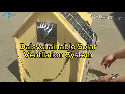 Daisy-Chainable Solar Panel Powered Fan Pet Ventilation System with Inlet & Exhaust Fan Options