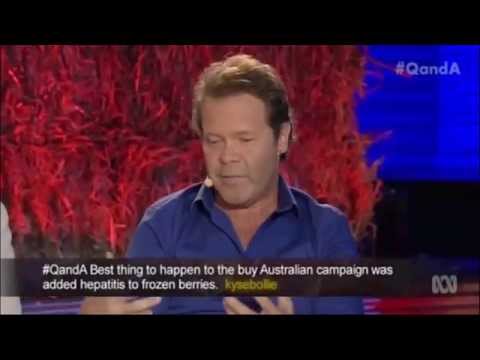 Troy Cassar-Daley plugs Dick Smith Foods on Q & A
