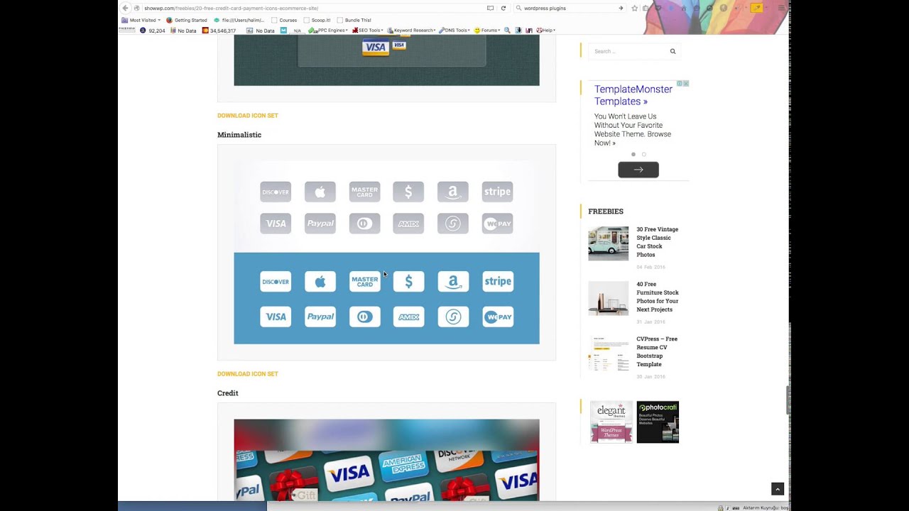 Free Credit Card, Paypal Payment Icon Sets, Ecommerce Icons