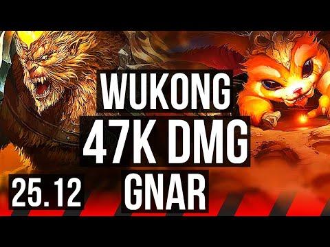 WUKONG vs GNAR (TOP) | 47k DMG, 65% winrate | EUW Master | 25.12
