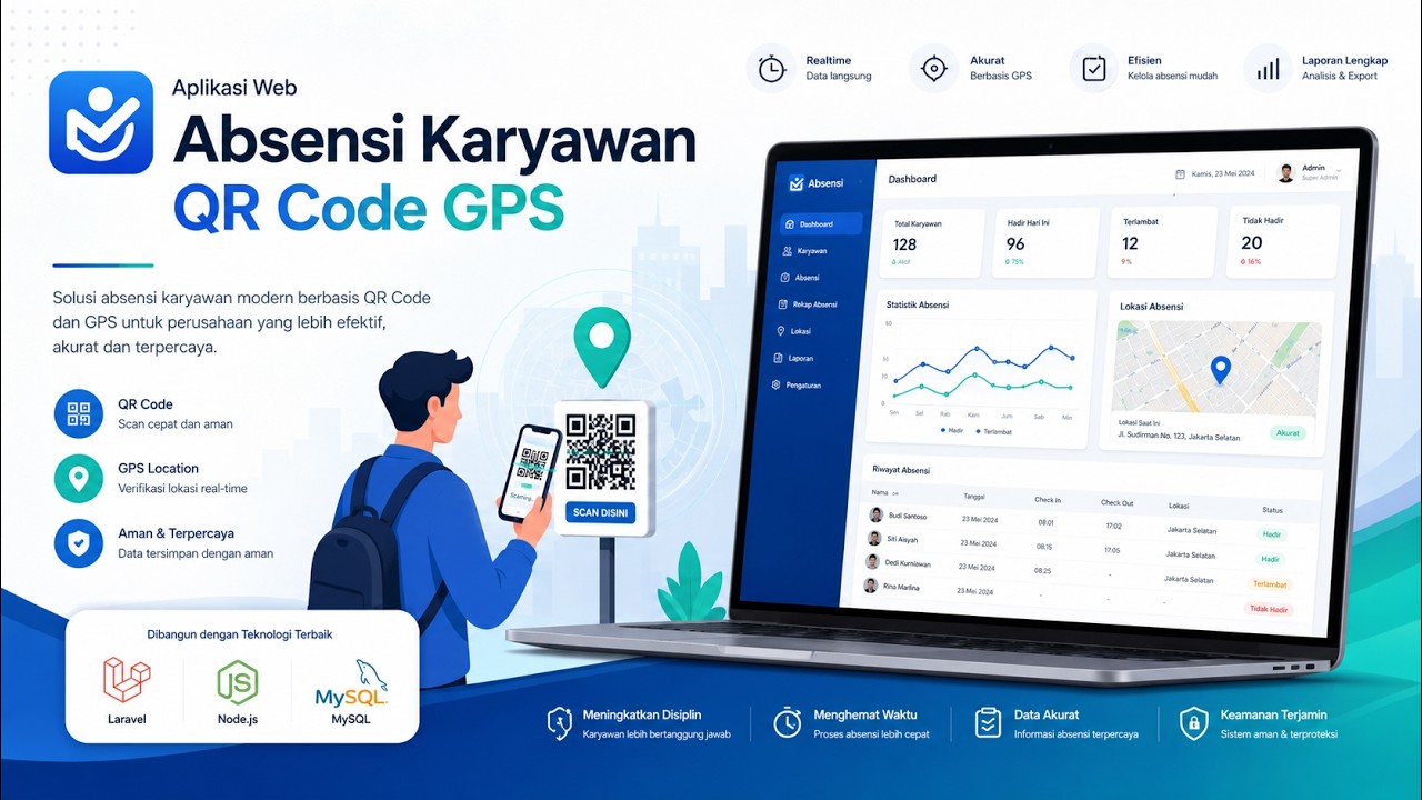 Web Development - Aplikasi Absensi Karyawan QR Code dan GPS Location - 2