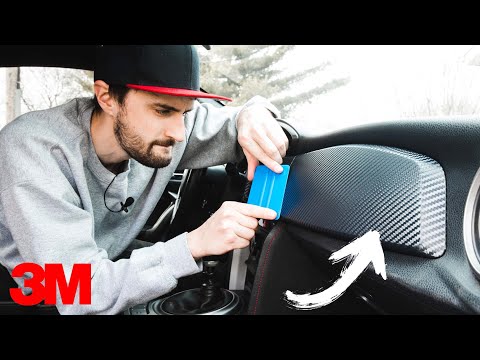 How to CARBON FIBER Wrap Your Car Interior | 3M DI-NOC