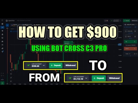 How to Get $900 Using Bot Cross Signal C3 Pro 2023 || Quotex Option Trading Bot
