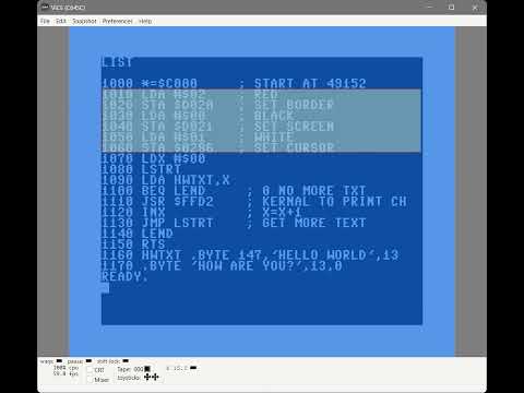 Writing 6502 Assembly on a Commodore 64 using the Macro Assembler Development System.  Part 3.
