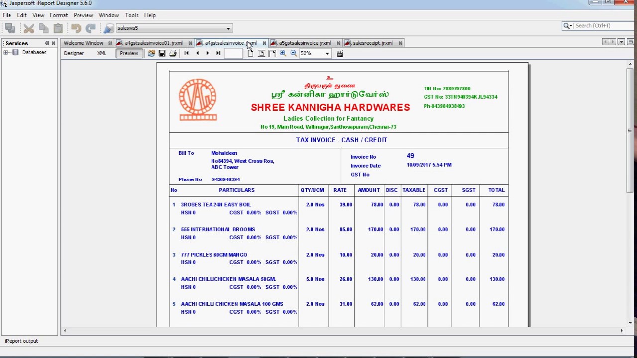 GST Bill Format Samples