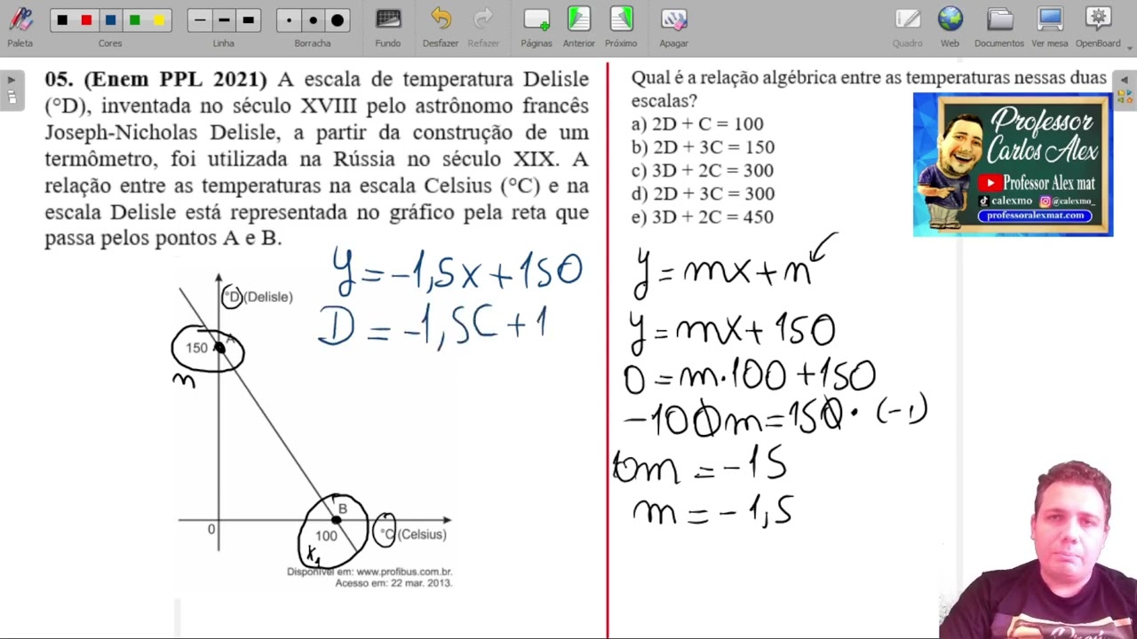 Watch Now (Enem PPL 2021) A escala de temperatura Delisle (°D), inventada no século XVIII pelo astrônomo (Enem PPL 2021) A escala de temperatura Delisle (°D), inventada no século XVIII pelo astrônomo