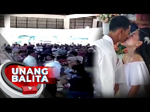Mga bagong kasal sa mass wedding sa Catanauan, Quezon, nagpatagalan sa paghalik UB
