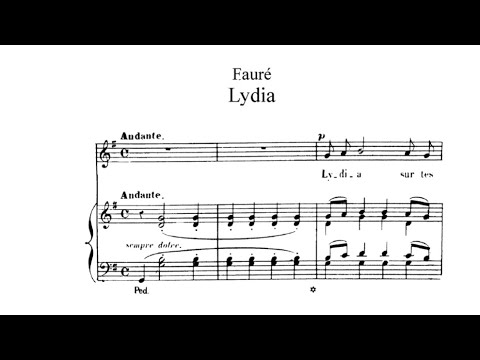 Lydia (Faure) - G Major Piano Accompaniment - Karaoke