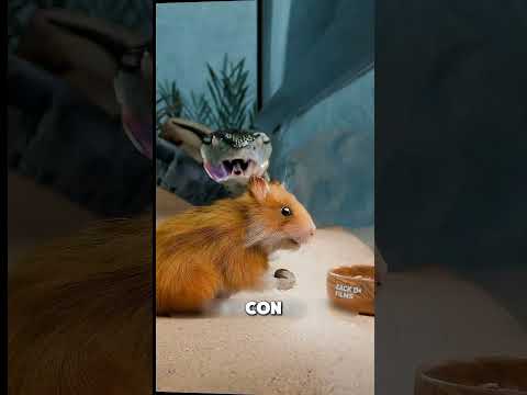 Una serpiente se hace amiga de un hámster en lugar de comérselo