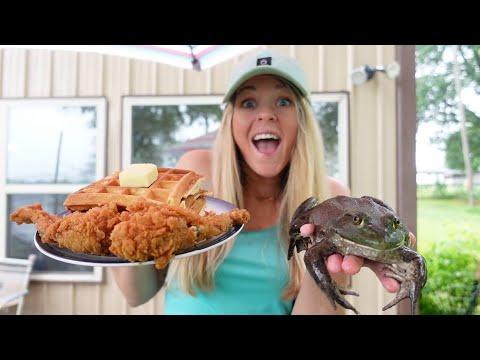 Catch, Clean, and Cook FROG LEGS and WAFFLES!!! Our Best Idea Ever?!?!?!