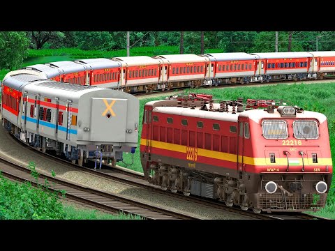 WAP4 SHUNTING LHB RED WXPRESS TRAIN | BUMPY RAILROAD | Train Simulator | Railworks 3 | NTG GAMING