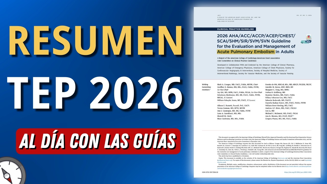 Nueva Guía TEP AHA / ACC en MENOS de 20 minutos #AlDíaConLasGuías