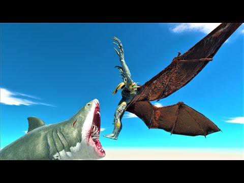 Mutant megalodon vs strong units with wings Animal revolt batte simulator
