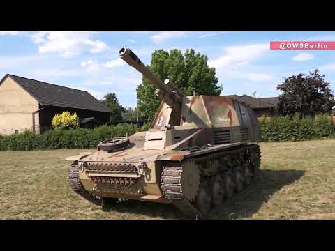 German self-propelled gun SdKfz 124 "Wespe"  (German for "wasp") | Review Exterior and Interior