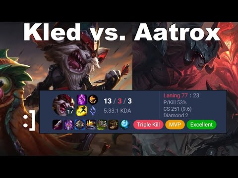 Kled vs. Aatrox - The Weakside Wincon. (ranked gameplay)