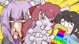【手描き切り抜き】逆凸寝落ちもちもち配信なのにモノマネ大会になってしまうマリスバおか【ホロライブ/宝鐘マリン/猫又おかゆ/大空スバル 】