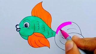 How to Draw a Cute Fish | Easy Fish Drawing for Kids | Step by Step Drawing