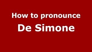 How to pronounce De Simone
