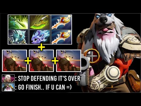 MACHINE GUN Max Attack Speed + DMG 1000 XPM/GPM 2x Rapier Sniper vs Megas Epic Throne Def WTF Dota 2