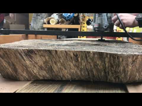 Flattening with a homemade router sled.