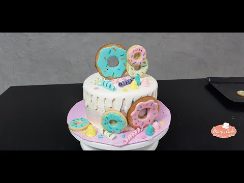 Pastel de Cumpleaños Decorado con Donas 🍩😋