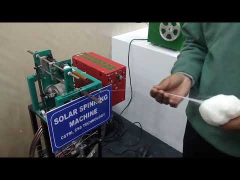 Spinning of Eri Silk on Silky Spin - Solar + Pedal Spinning Machine