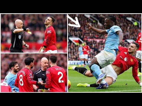 Diogo Dalot escapes red card challange on Jeremy Doku VAR controversy Man Utd vs Man City