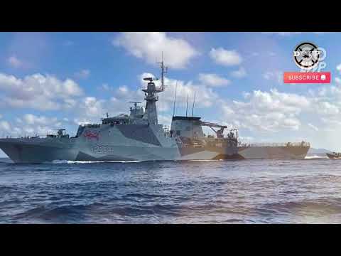 The river-class warship hms Tamar tests the Royal Navy's future minehunting concept