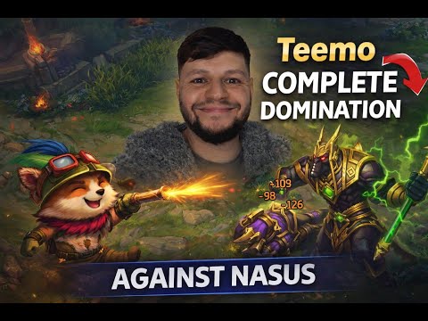 Teemo Domination Against Nasus On Top Lane In League Of Legends.