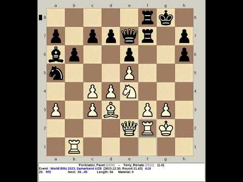 Ponkratov, Pavel vs Terry, Renato | World Blitz Chess Men 2023, Samarkand Uzbekistan