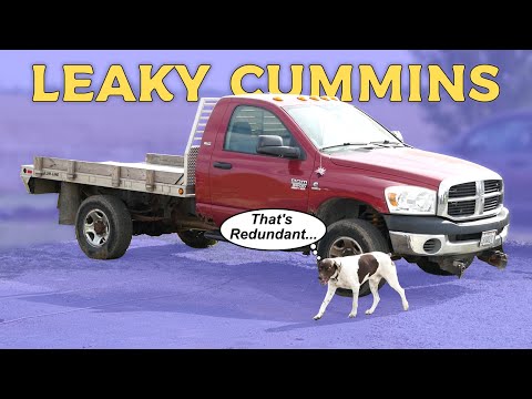 6.7 Cummins Massive Oil Leak - Replace Oil Pan, Front Axle U-Joint, Fuel Lines, Shift Cable, Battery