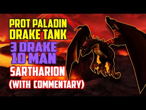 [Commentary] 3 Drake Sartharion 10m Drake Tank Prot Paladin POV - WotLK Classic