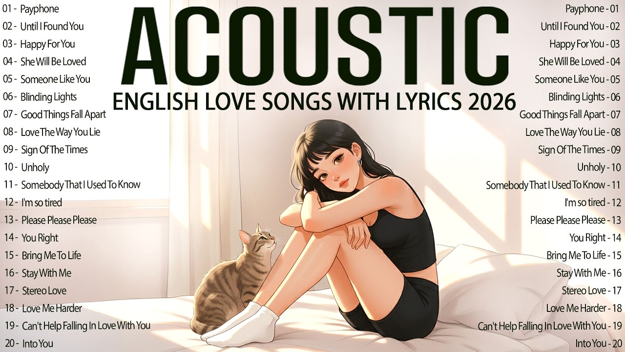 Acoustic Love Songs 🍃 English Songs with Lyrics 2026 with Light Love and Gentle Flow