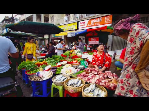 Asian Street Food Tour - Cambodian Market Village Food In The Evening In Phnom Penh