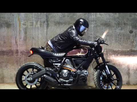 OEM Ducati Scrambler exhaust compared to New Rage Cycles Exhaust (@astroscrambler)