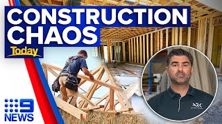 Supply-chain and staff shortages cripple the construction industry | 9 News Australia