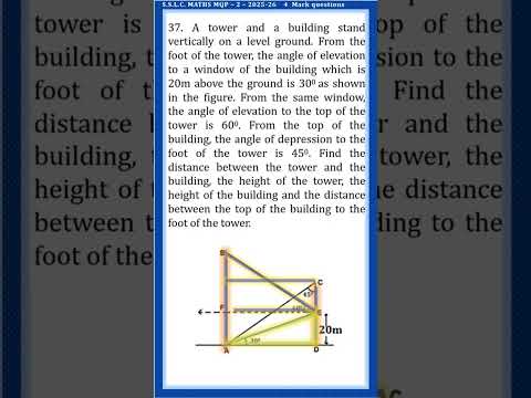 Trouvez la hauteur du bâtiment et de la tour | Trouvez la distance entre la tour et le bâtiment #...