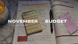 November budget $5600 planned income