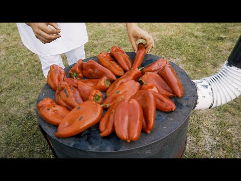 Making #Ajvar in the beautiful #Serbian countryside #Serbia #Serbianfood