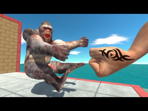 Big Punch and Throw Animals into the Shark Pool - Animal Revolt Battle Simulator