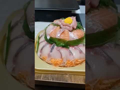 amazing sashimi like a cake #oishii #satisfying #food #asmr