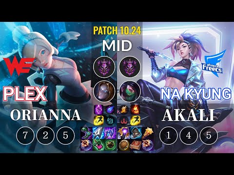 WE Plex Orianna vs AF Na Kyung Akali Mid - KR Patch 10.24