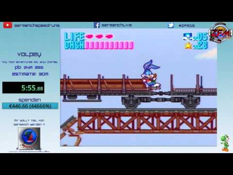 [GER] Zocktoberfest-Marathon 15: Tiny Toon Adventures: Buster Busts Loose! Any% (Normal) by Volpey