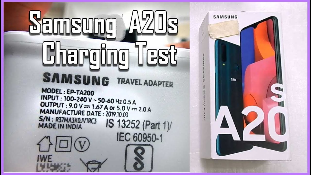 Samsung A20s Charging Test.
