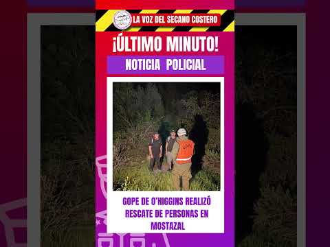 GOPE de O’Higgins realizó rescate de personas en Mostazal